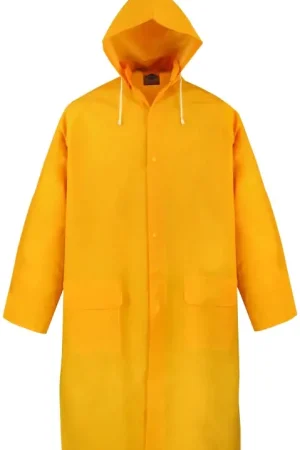 While Supplies Last Diamondback PY-800XXL Raincoat, 2XL, Polyester/PVC, Yellow, Comfortable Corduroy Collar, Double Fly Snap Closure, Knee
