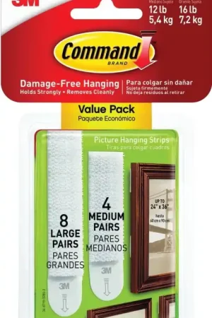 Cheap Command 17209ES Picture Hanging Strip, Foam, White, Pack of 6