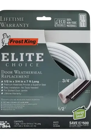 Don't Miss Out Frost King ES184W Weatherstrip, 3/4 in W, 1/2 in Thick, 7 ft L, PVC, White
