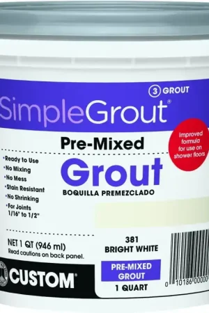 Custom PMG381QT Tile Grout, Bright White, 1 qt Pail Trending