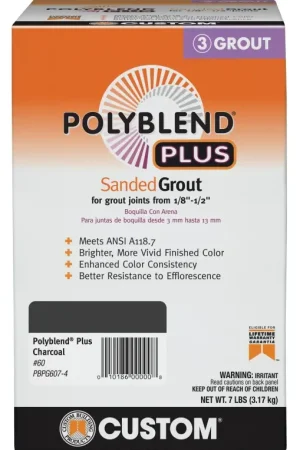Reduced Price Polyblend PBPG607-4 Sanded Grout, Charcoal, 7 lb Box