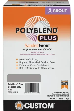 While Supplies Last Custom Polyblend Plus PBPG1657-4 Sanded Grout, Delorean Gray, 7 lb Box
