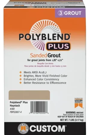 Custom Polyblend Plus PBPG3807-4 Sanded Grout, Haystack, 7 lb Box Price Drop