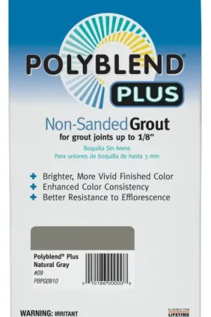 Budget Custom Polyblend PBPG0910 Non-Sanded Grout, Natural Gray, 10 lb Box