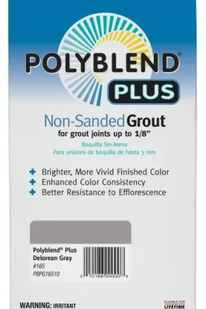 Budget Polyblend PBPG16510 Non-Sanded Grout, Delorean Gray, 10 lb Box