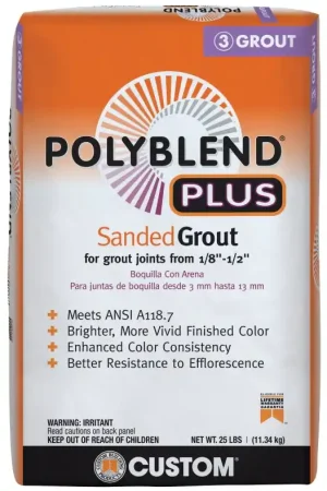 Custom Polyblend Plus PBPG64025 Sanded Grout, Arctic White, 25 lb Bag One Day Deal