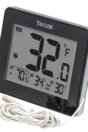 Taylor 1710 Thermometer, 2.94 in W x 2.13 in H Display, Plastic Casing Affordable