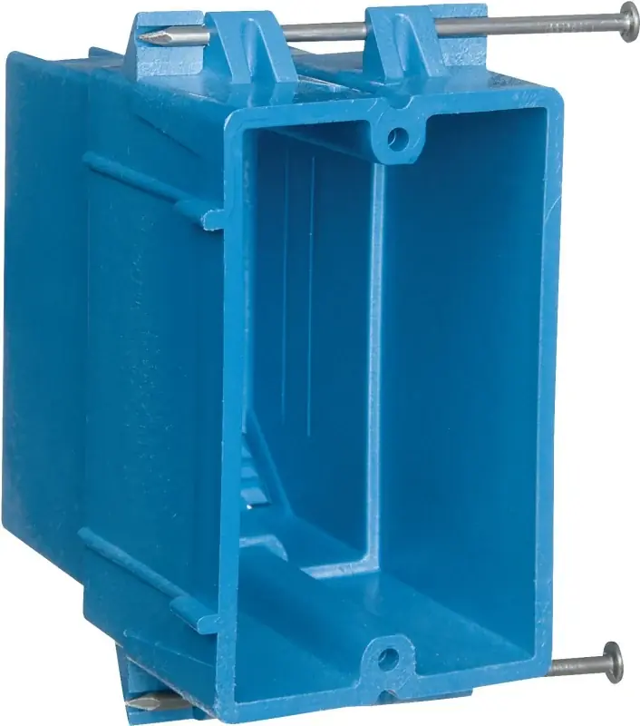 Buy Online Carlon BH122A-UPC Outlet Box, 22 cu-in, 1-Gang, PVC, Blue, Nail