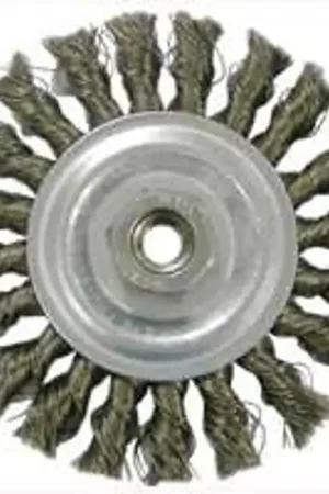 Hot Deal Weiler 36012 Wire Wheel Brush, 4 in Dia, 5/8-11 Arbor/Shank, Steel