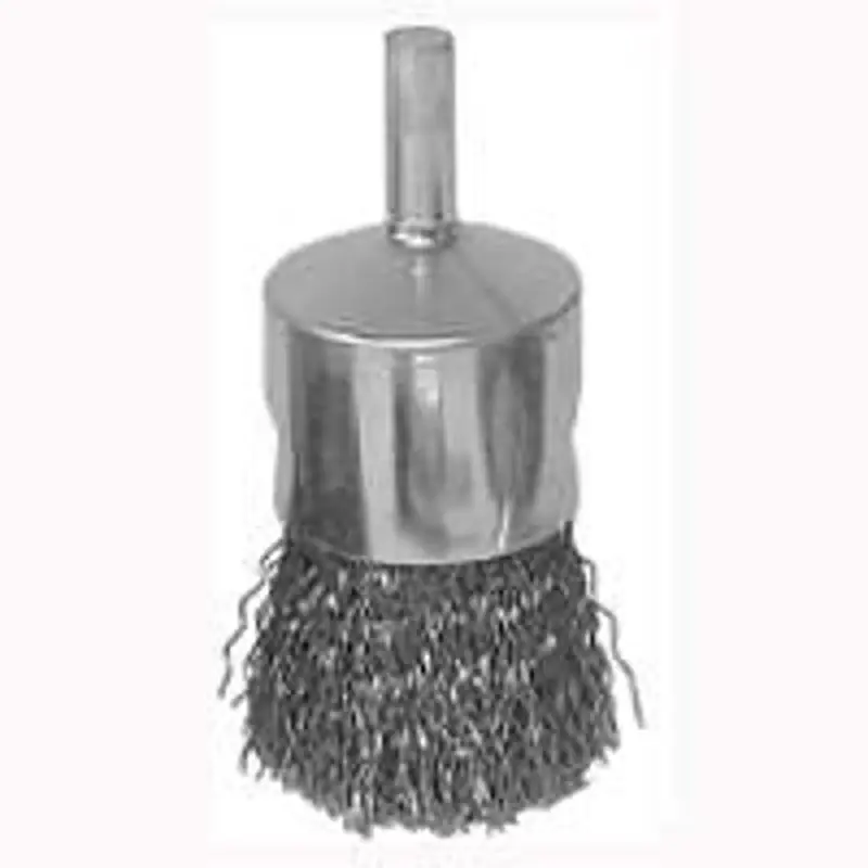 Cheap Weiler 36048 Wire Wheel Brush, 1 in Dia, 1/4 in Arbor/Shank, 0.014 in Dia Bristle, Carbon Steel Bristle