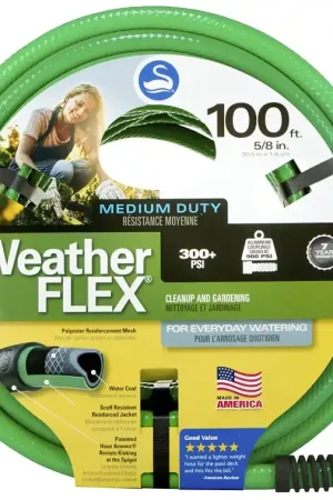 Affordable Swan SNWF58100 Garden Hose, 100 ft L, Vinyl, Green