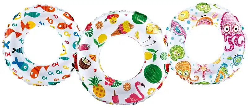 Intex 59230EP Lively Print Swim Ring, Vinyl, Assorted, Pack of 36 Don't Miss Out