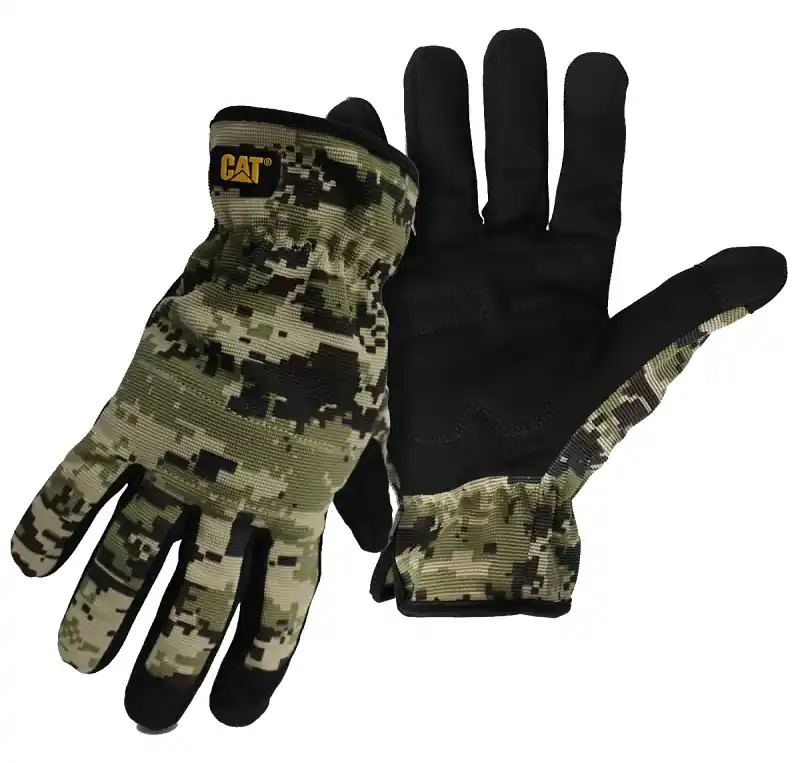 Buy Online Cat CAT012270L Utility Gloves, Men's, L, Open Cuff, Spandex, Camouflage