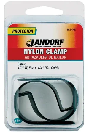 Top Pick Jandorf 61446 Cable Clamp, 1-1/4 in Max Bundle Dia, 1/2 in W, Nylon, Black