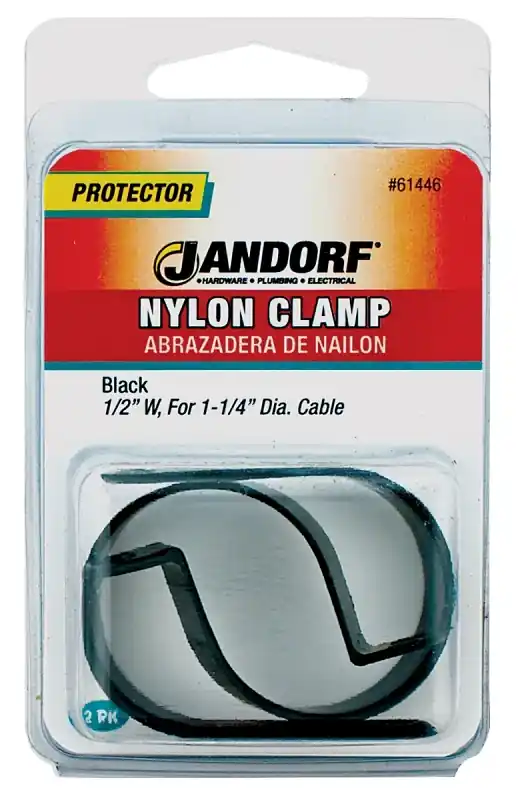 Top Pick Jandorf 61446 Cable Clamp, 1-1/4 in Max Bundle Dia, 1/2 in W, Nylon, Black