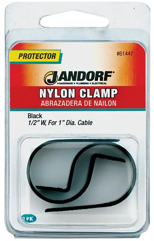 Crafted Jandorf 61447 Cable Clamp, 1 in Max Bundle Dia, 1/2 in W, Nylon, Black