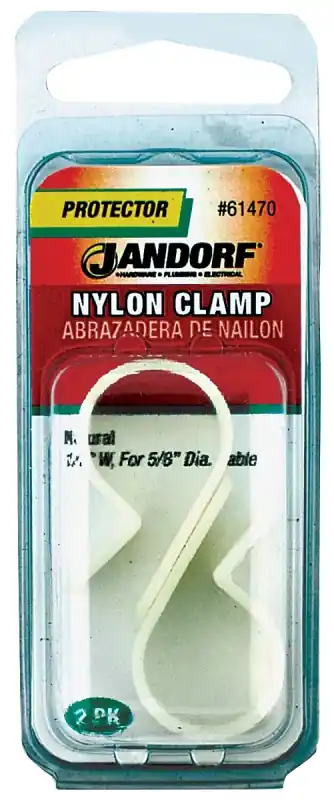 Budget Jandorf 61470 Cable Clamp, 5/8 in Max Bundle Dia, 1/2 in W, Nylon, Natural