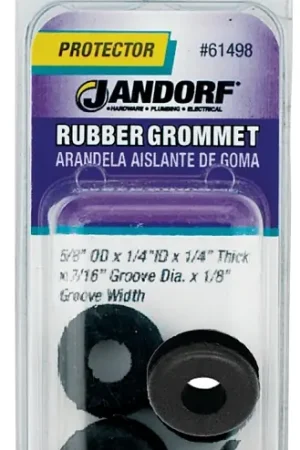 Big Sale Jandorf 61498 Grommet, 1/4 in ID, 5/8 in OD, Rubber, Black, 1/4 in Thick Panel