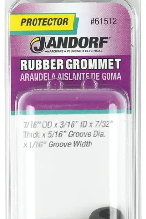 Best Price Jandorf 61512 Grommet, 3/16 in ID, 7/16 in OD, Rubber, Black, 7/32 in Thick Panel