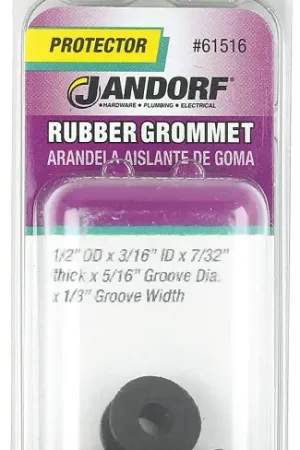 Best Choice Jandorf 61516 Grommet, 3/16 in ID, 1/2 in OD, Rubber, Black, 7/32 in Thick Panel