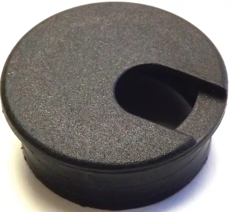 Jandorf 61605 Desk Grommet, 1-3/4 in Dia Cable, Polystyrene, Black Price Cut