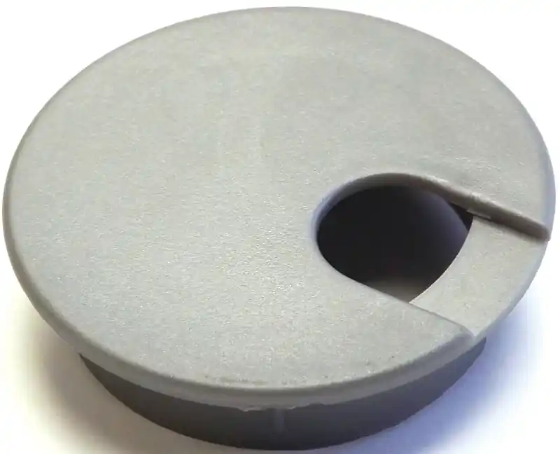 Markdown Jandorf 61618 Desk Grommet, 2-1/2 in Dia Cable, Polystyrene, Silver