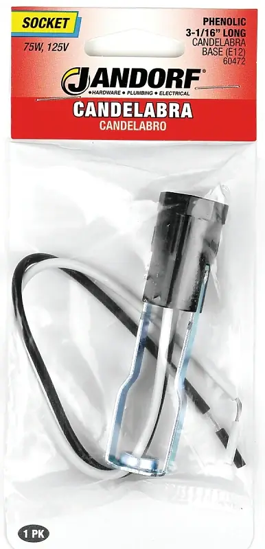 Jandorf 60472 Lamp Socket, 3.06 in W Dimensions, 125 V, 75 W, Phenolic Housing Material, Black High Quality