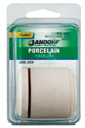 Weekend Sale Jandorf 60575 Fixture Lamp Socket, 250 V, 660 W, Porcelain Housing Material, Ivory