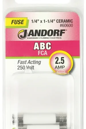 Brand New Jandorf 60600 Fast Acting Fuse, 2.5 A, 250 V, 100 A, 10 kA Interrupt, Ceramic Body