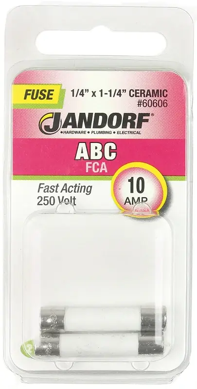 Weekend Sale Jandorf 60606 Fast Acting Fuse, 10 A, 250 V, 200 A, 10 kA Interrupt, Ceramic Body
