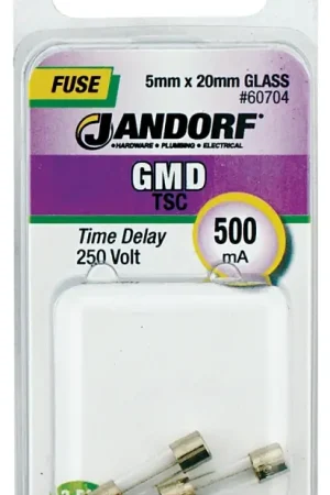 Big Sale Jandorf 60704 Time Delay Fuse, 500 mA, 250 V, 35 A, 10 kA Interrupt, Glass Body