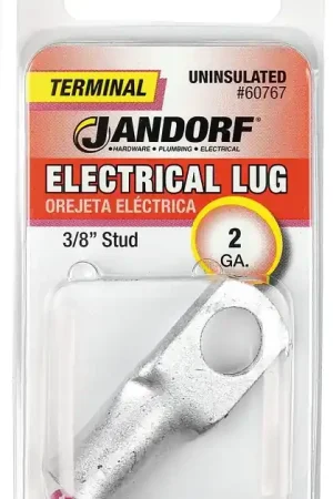 Affordable Jandorf 60767 Electrical Lug, 2 AWG Wire, 3/8 in Stud, Copper Contact