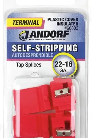 Bargain Jandorf 60802 Terminal, 22 to 16 AWG Wire, Plastic Insulation, Red, 2/PK