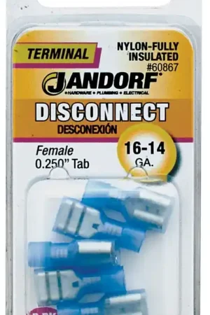 Best Seller Jandorf 60867 Disconnect Terminal, 16 to 14 AWG Wire, Nylon Insulation, Copper Contact, Blue