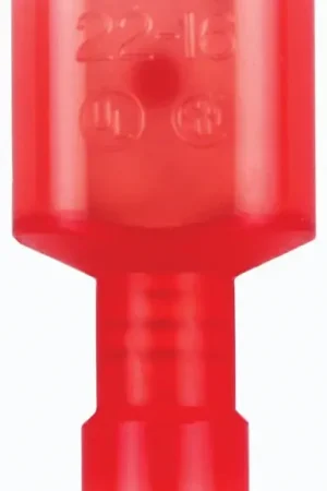 Budget Jandorf 60941 Disconnect Terminal, 22 to 18 AWG Wire, Nylon Insulation, Copper Contact, Red, 5/PK
