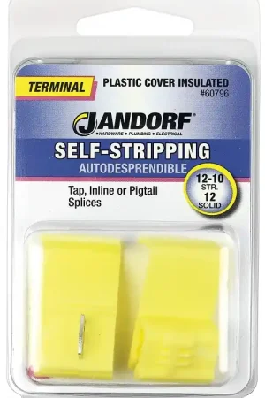 Weekend Sale Jandorf 60956 Spade Terminal, 22 to 18 AWG Wire, #10 Stud, Vinyl Insulation, Copper Contact, Red