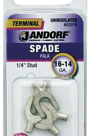 Affordable Jandorf 60970 Ring Terminal, 22 to 18 AWG Wire, 1/4 in Stud, Copper Contact