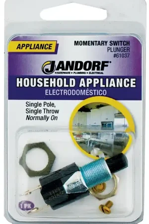 Time-Limited Jandorf 61037 Switch, 0.25/0.75 A, 125/250 V, SPST, Screw Terminal, Black
