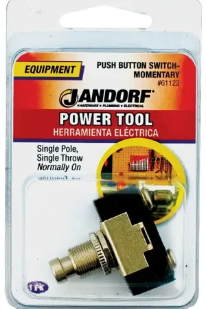 Trending Jandorf 61122 Switch, 10/15 A, 125/250 V, SPST, Screw Terminal, Black/Silver
