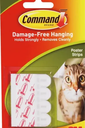 Command 17024 Poster Strip, 5/8 in W, 13/16 in L, Clear, Pack of 6 Latest