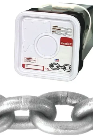 Campbell 0184416 High-Test Chain, 1/4 in, 100 ft L, 2600 lb Working Load, 43 Grade, Carbon Steel, Bright Exclusive Offer
