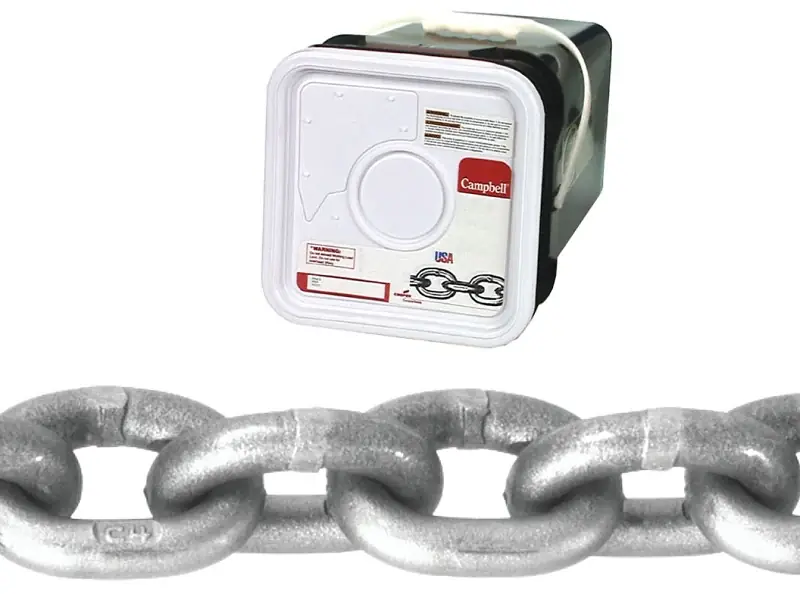 Campbell 0184416 High-Test Chain, 1/4 in, 100 ft L, 2600 lb Working Load, 43 Grade, Carbon Steel, Bright Exclusive Offer