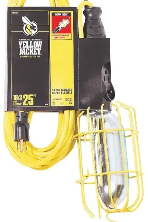 Trending CCI 2893 Work Light with Outlet and Metal Guard, 12 A, 120 V, Incandescent Lamp, Yellow
