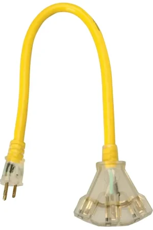 Express Delivery CCI 2882 Power Block, 2 ft L, 3 -Outlet, 15 A, 125 V, Yellow Sheath