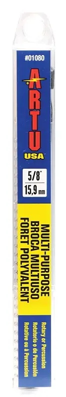 ARTU 01080 Jobber Drill Bit, 5/8 in Dia, 6-1/8 in OAL, Parabolic Flute, 3/8 in Dia Shank, Reduced Shank Flash Sale