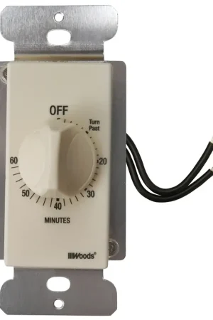 Woods 59718 Countdown Timer, 20 A, 125 V, 2500 W, 60 min Time Setting, Light Almond Must Have