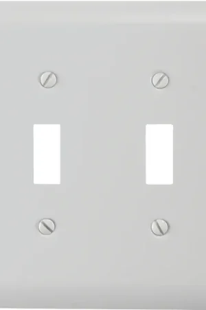 Amerelle 935TTW Wallplate, 5 in L, 4-5/8 in W, Steel, White, 2-Gang Order Now