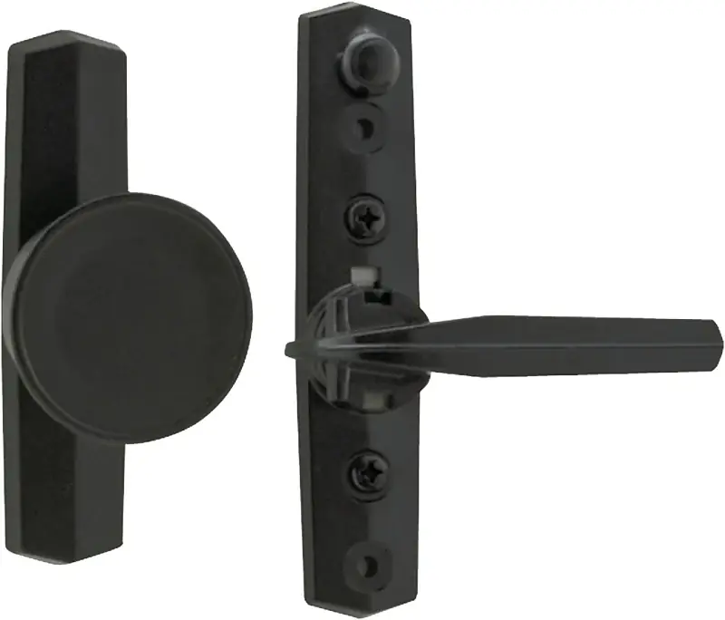Wright Products V670BL Knob Latch, Black, 3/4 to 1-1/8 in Thick Door, For: Out-Swinging Wood/Metal Screen, Storm Doors Premium