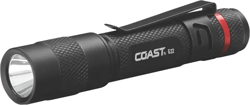 Coast G22 Penlight, AAA Battery, Alkaline Battery, LED Lamp, 100 Lumens, Bulls Eye Spot, Fixed Beam, Black Express Delivery