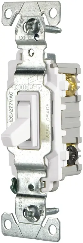 Best Seller Eaton Wiring Devices CSB315STW-SP Toggle Switch, 15 A, 120/277 V, 3 -Position, Screw Terminal, White